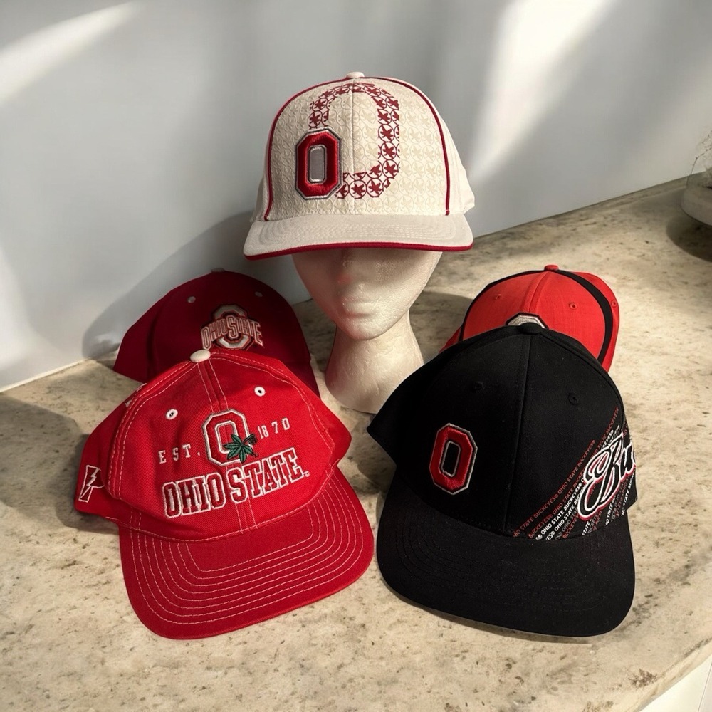 Nike Ohio State University Hat Cap 5 Lot Bundle OSU Vintage Top Of World M/L +‎